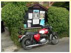 MOTOR BIKE AT BAILBROOK LANE. This motorbike was photographed outside the famous "Tin Church" at Bailbrook Lane Bath.